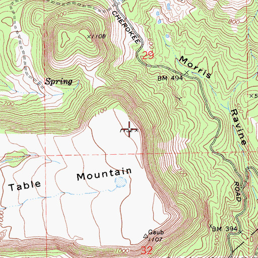 Topographic Map of South Table Mountain, CA
