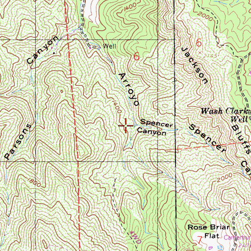 Topographic Map of Spencer Canyon, CA