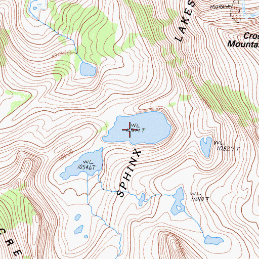 Topographic Map of Sphinx Lakes, CA