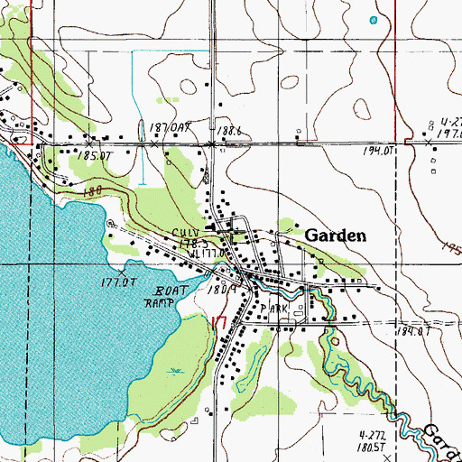 Topographic Map of Garden Area Catholic Churches, MI