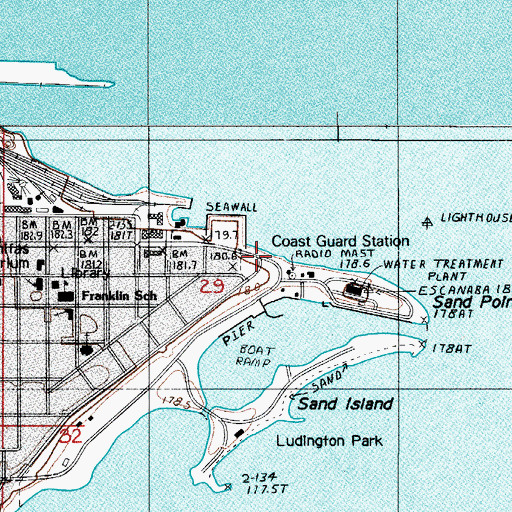Topographic Map of Little Boy de Noc Historical Marker, MI