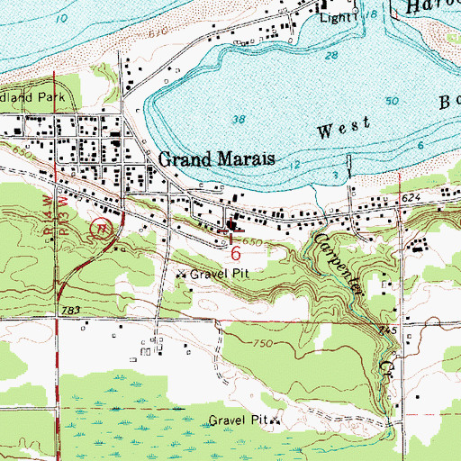 Topographic Map of Burt Township School, MI