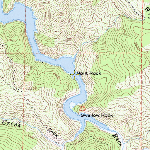 Topographic Map of Split Rock, CA