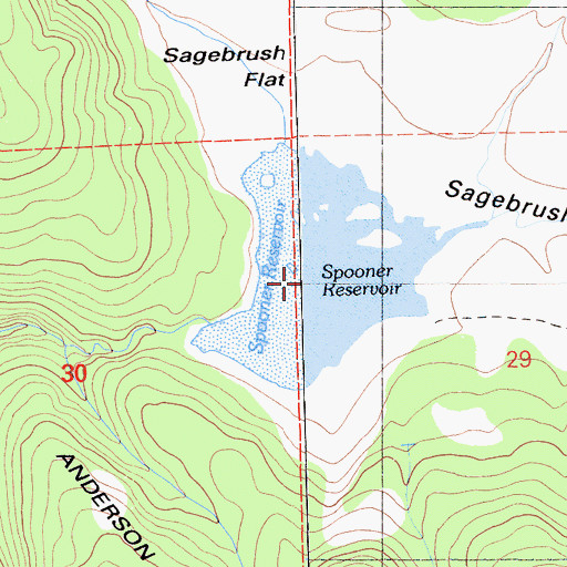 Topographic Map of Spooner Reservoir, CA