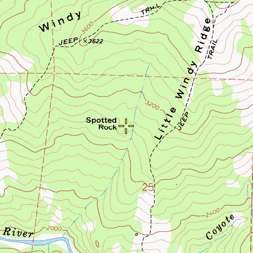 Topographic Map of Spotted Rock, CA