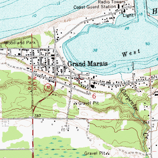 Topographic Map of Burt Township Medical Center, MI
