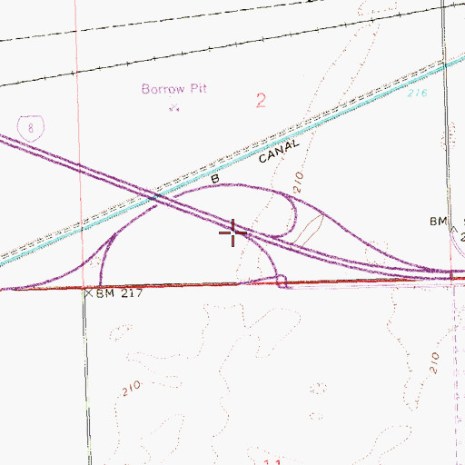 Topographic Map of East Yuma Interchange, AZ