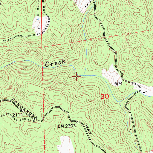 Topographic Map of Spring Gulch, CA