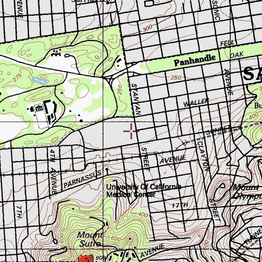 Topographic Map of Haight Street Grounds (historical), CA
