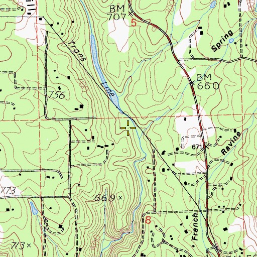 Topographic Map of Spring Ravine, CA