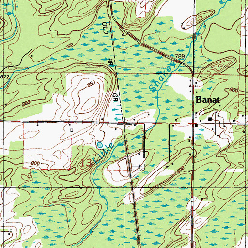 Topographic Map of Banat Station (historical), MI