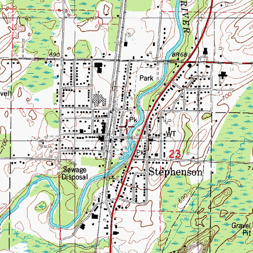 Topographic Map of Saint Stephen Lutheran Church, MI
