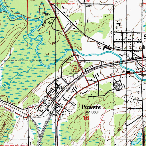 Topographic Map of OSF Medical Group, MI