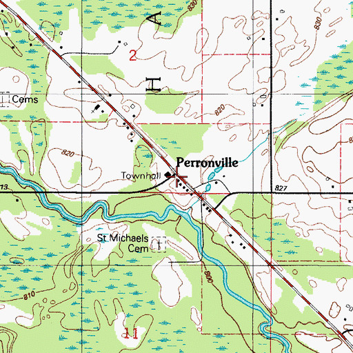 Topographic Map of Perronville Station (historical), MI