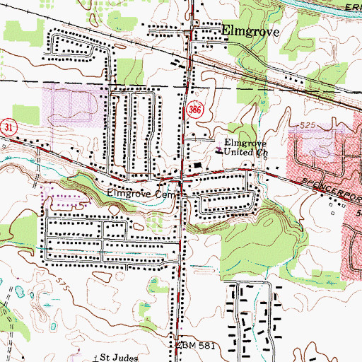 Topographic Map of Elmgrove Church (historical), NY
