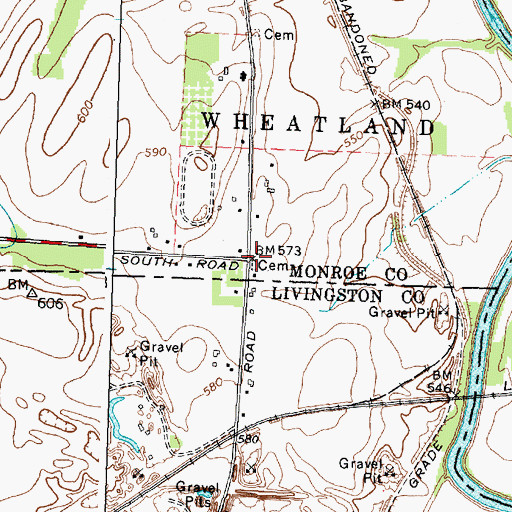 Topographic Map of Cox Cemetery, NY