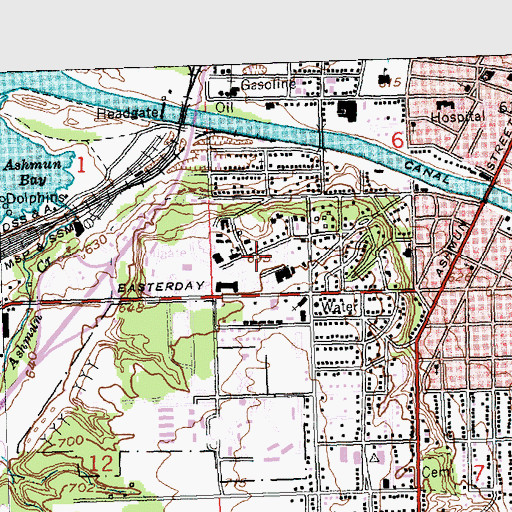 Topographic Map of Ontario Hall, MI