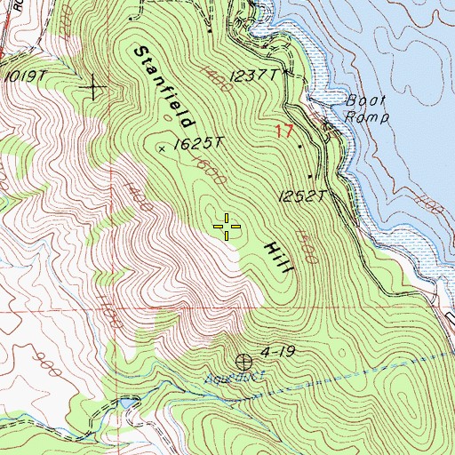 Topographic Map of Stanfield Hill, CA