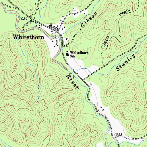 Topographic Map of Stanley Creek, CA