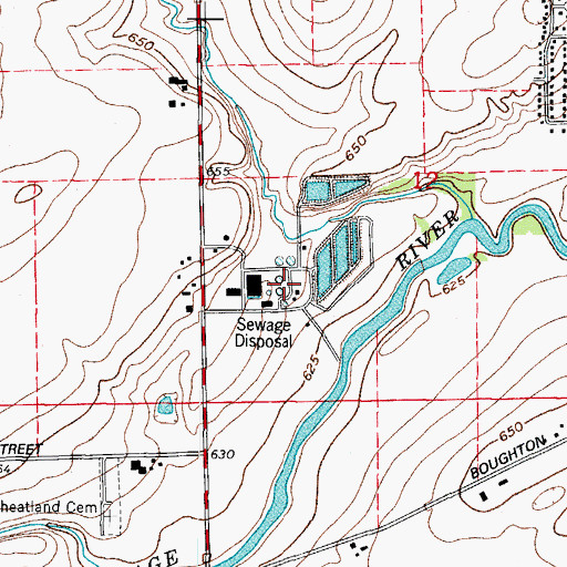 Topographic Map of Springbrook Water Reclamation Center, IL