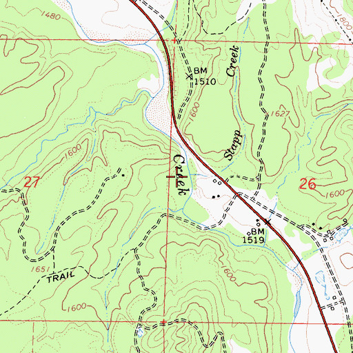 Topographic Map of Stapp Creek, CA