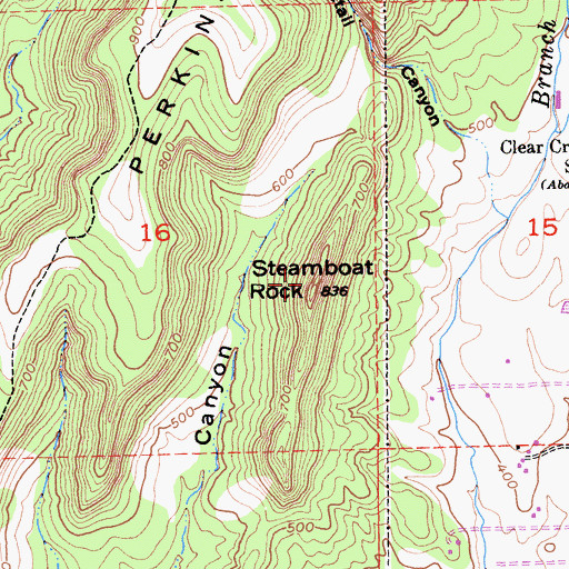 Topographic Map of Steamboat Rock, CA