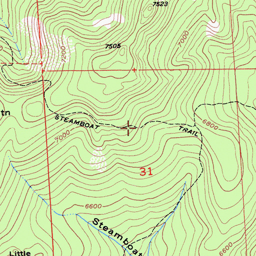 Topographic Map of Steamboat Trail, CA