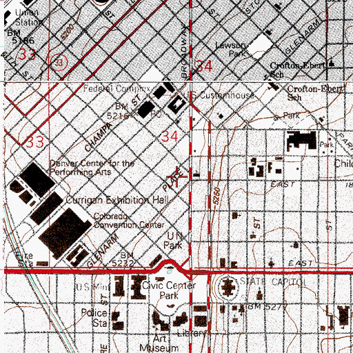 Topographic Map of Trinity Plaza, CO