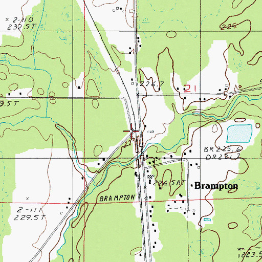 Topographic Map of Brampton Post Office (historical), MI