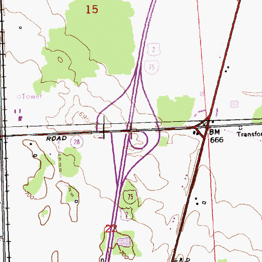 Topographic Map of Interchange 386, MI