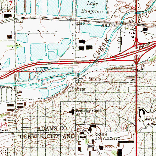 Topographic Map of Lowell Street Park, CO
