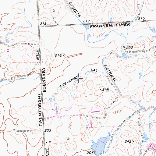 Topographic Map of Stevenot Lateral, CA