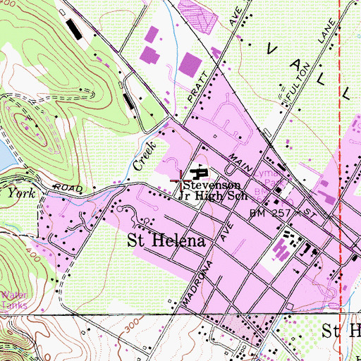 Topographic Map of Robert Louis Stevenson Intermediate School, CA