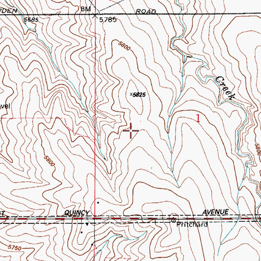 Topographic Map of East Quincy Highlands, CO