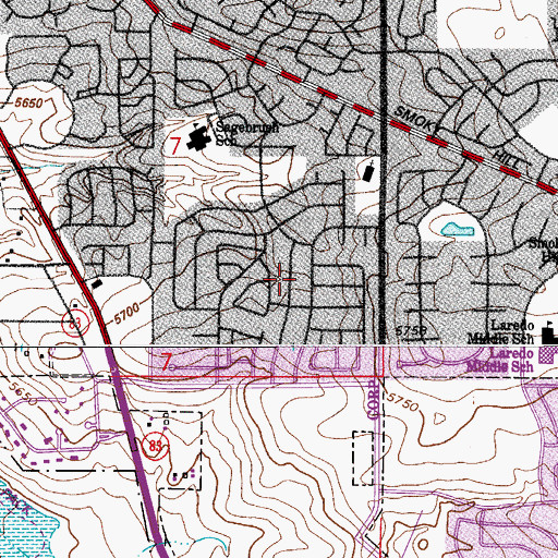 Topographic Map of Woodgate, CO