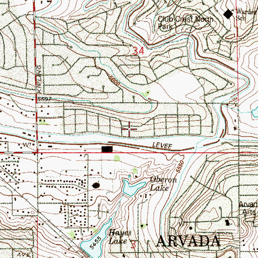 Topographic Map of Paradise Acres, CO