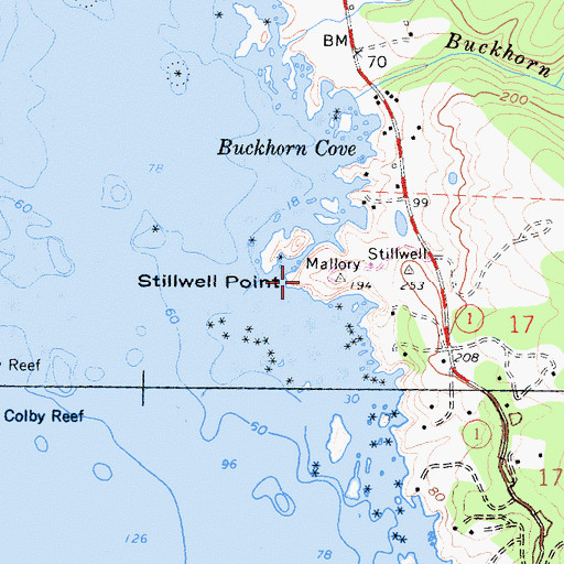 Topographic Map of Stillwell Point, CA