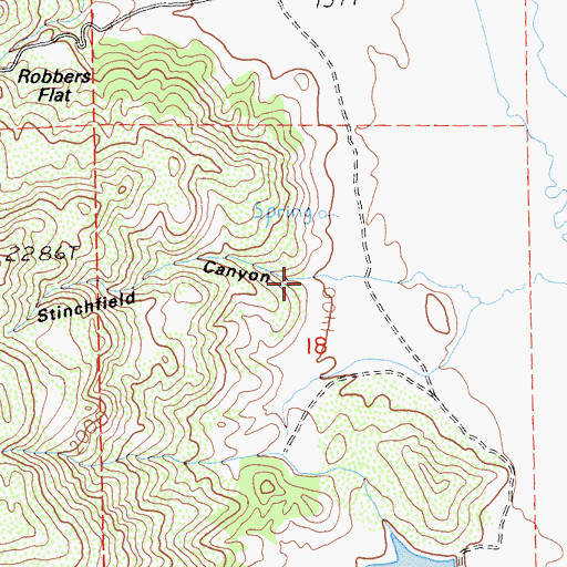 Topographic Map of Stinchfield Canyon, CA