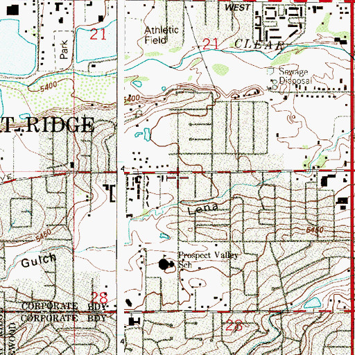 Topographic Map of Louise Turner Park, CO