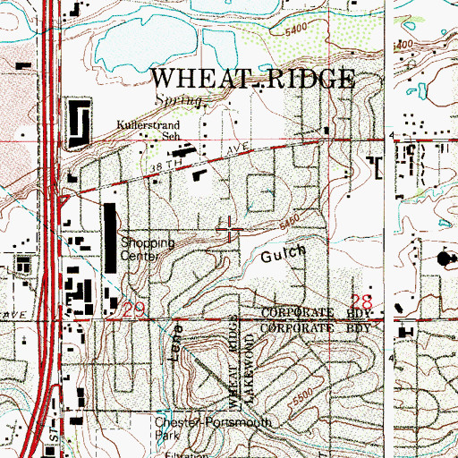 Topographic Map of Applewood Village, CO