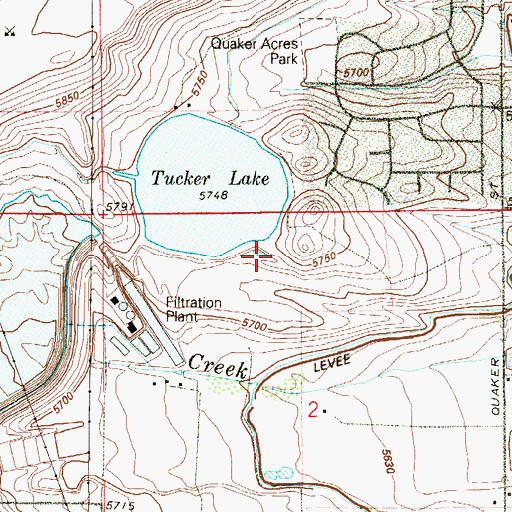 Topographic Map of Tucker Lake Open Space Park, CO