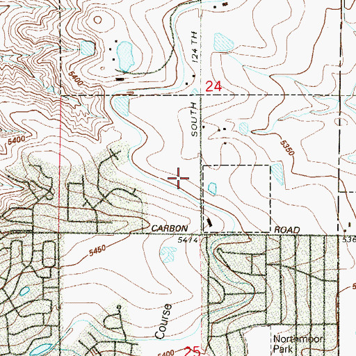Topographic Map of Country Estates Park, CO