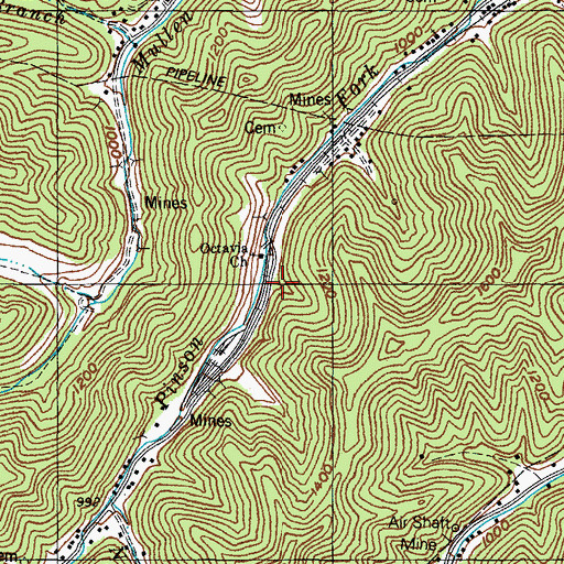 Topographic Map of Groundhog Hollow, KY