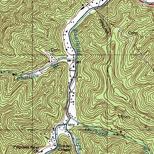 Topographic Map of John Greer Hollow, KY