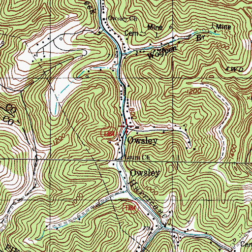 Topographic Map of Kelthly Fork, KY
