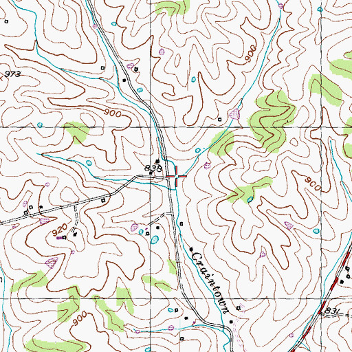 Topographic Map of Hill Branch, KY
