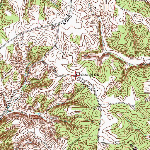 Topographic Map of Johnson School (historical), KY
