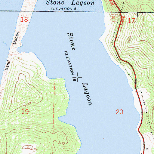 Topographic Map of Stone Lagoon, CA
