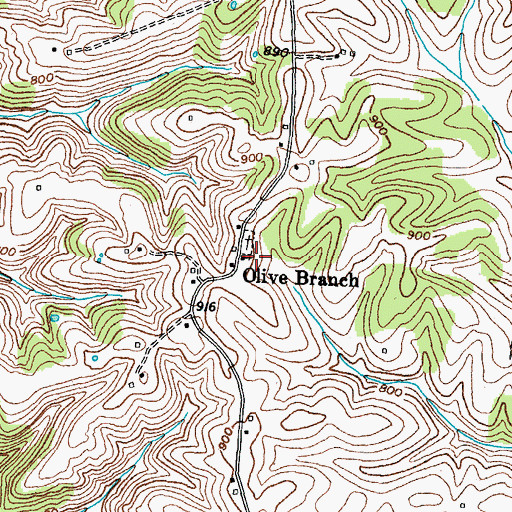 Topographic Map of Olive Branch Christian Church, KY
