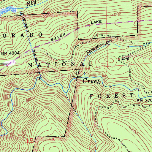 Topographic Map of Stonebreaker Creek, CA